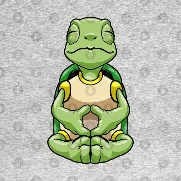 Turtle at yoga in cross legged by Markus Schnabel